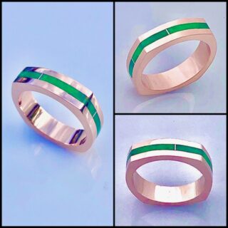 rose gold inlay wedding band